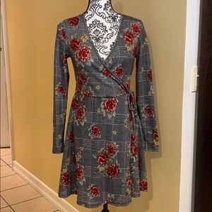 Plaid and floral dress